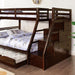 Ellington Twin/Full Bunk Bed White & Espresso - U&U Home Budget Furniture (Carteret, NJ)