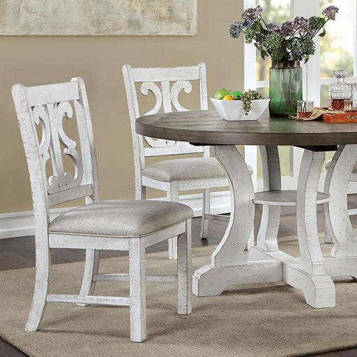AULETTA Round Dining Table, Gray - U&U Home Budget Furniture (Carteret, NJ)
