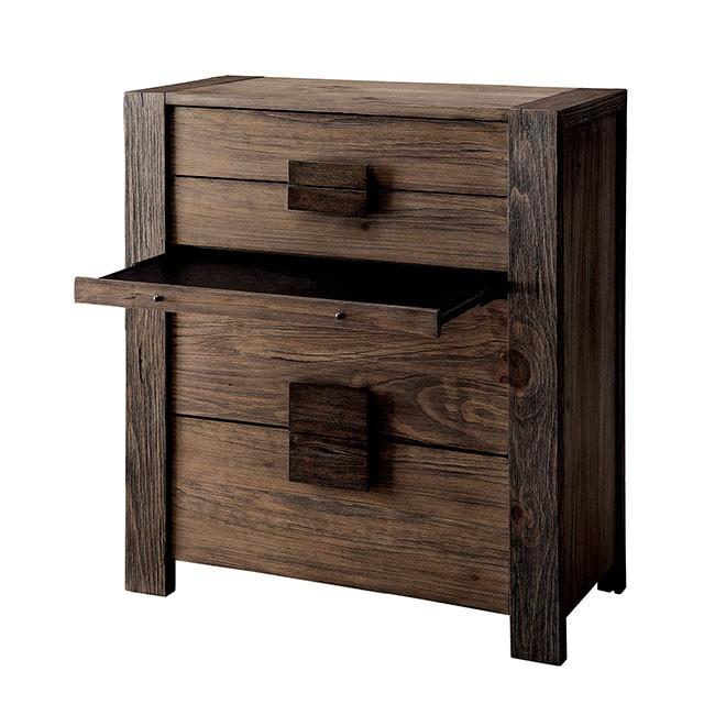 AVEIRO Rustic Natural Tone Chest - U&U Home Budget Furniture (Carteret, NJ)