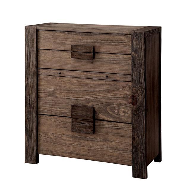 AVEIRO Rustic Natural Tone Chest - U&U Home Budget Furniture (Carteret, NJ)