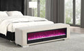 Elnath Bench w/ Visual Crystal Fireplace - U&U Home Budget Furniture (Carteret, NJ)
