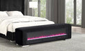 Elnath Bench w/ Visual Crystal Fireplace - U&U Home Budget Furniture (Carteret, NJ)