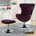 Eloise Purple Accent Chair w/ Ottoman - U&U Home Budget Furniture (Carteret, NJ)