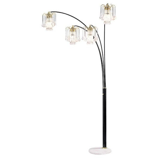 Elouise Black/Gold Arch Lamp - U&U Home Budget Furniture (Carteret, NJ)