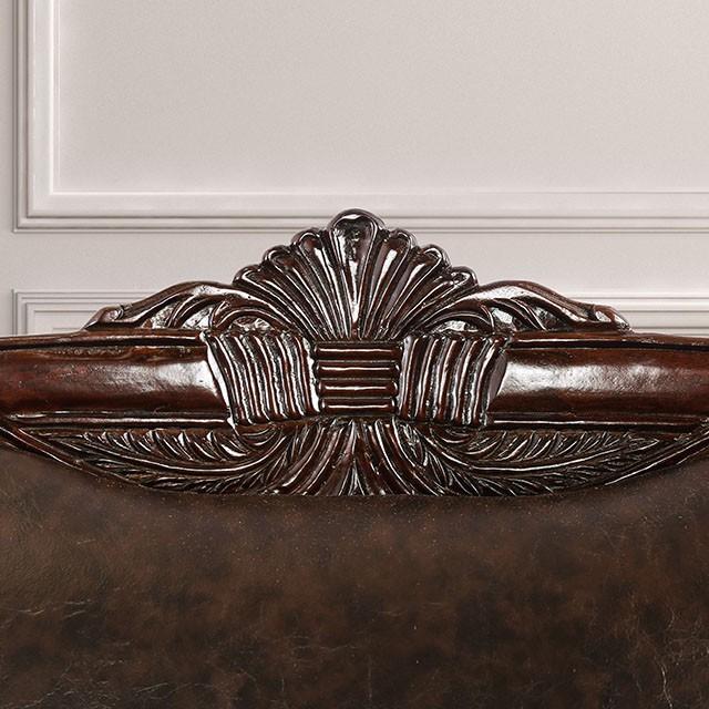 ELPIS Brown/Espresso Love Seat - U&U Home Budget Furniture (Carteret, NJ)