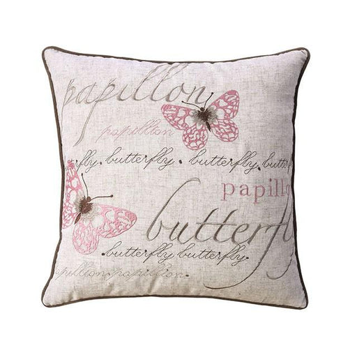 Elsa Natural 20" X 20" Pillow, Natural (2/CTN) - U&U Home Budget Furniture (Carteret, NJ)