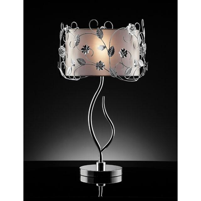 Elva Silver/Chrome Table Lamp, Double Shade - U&U Home Budget Furniture (Carteret, NJ)