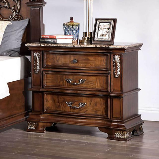 ESPARANZA Night Stand, Brown Cherry - U&U Home Budget Furniture (Carteret, NJ)
