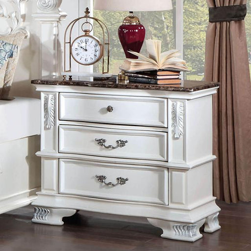 ESPARANZA Night Stand, Pearl White - U&U Home Budget Furniture (Carteret, NJ)