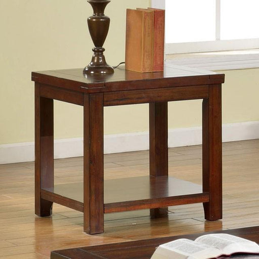 ESTELL Dark Cherry End Table, Cherry - U&U Home Budget Furniture (Carteret, NJ)
