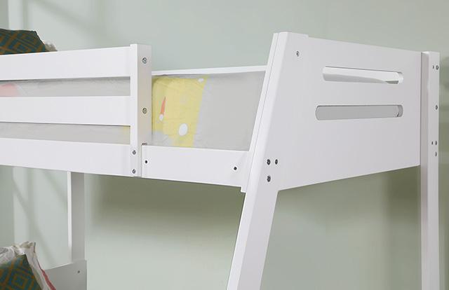 Emilee Twin/Full Bunk Bed White, Grey, Espresso, & Black - U&U Home Budget Furniture (Carteret, NJ)