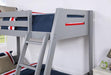 Emilee Twin/Full Bunk Bed White, Grey, Espresso, & Black - U&U Home Budget Furniture (Carteret, NJ)