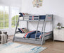 Emilee Twin/Full Bunk Bed White, Grey, Espresso, & Black - U&U Home Budget Furniture (Carteret, NJ)