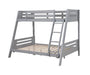 Emilee Twin/Full Bunk Bed White, Grey, Espresso, & Black - U&U Home Budget Furniture (Carteret, NJ)