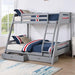 Emilee Twin/Full Bunk Bed White, Grey, Espresso, & Black - U&U Home Budget Furniture (Carteret, NJ)