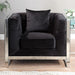 EVADNE Chair w/ Pillow, Black - U&U Home Budget Furniture (Carteret, NJ)