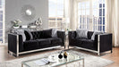 EVADNE Loveseat w/ Pillows, Black - U&U Home Budget Furniture (Carteret, NJ)