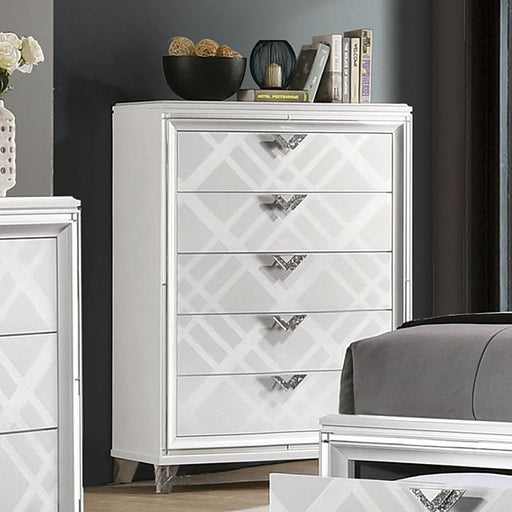 EMMELINE Chest, White - U&U Home Budget Furniture (Carteret, NJ)