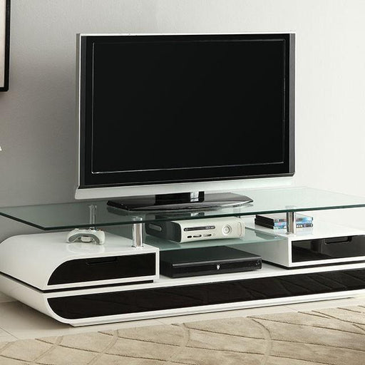 Evos Black/White 63" TV Console - U&U Home Budget Furniture (Carteret, NJ)