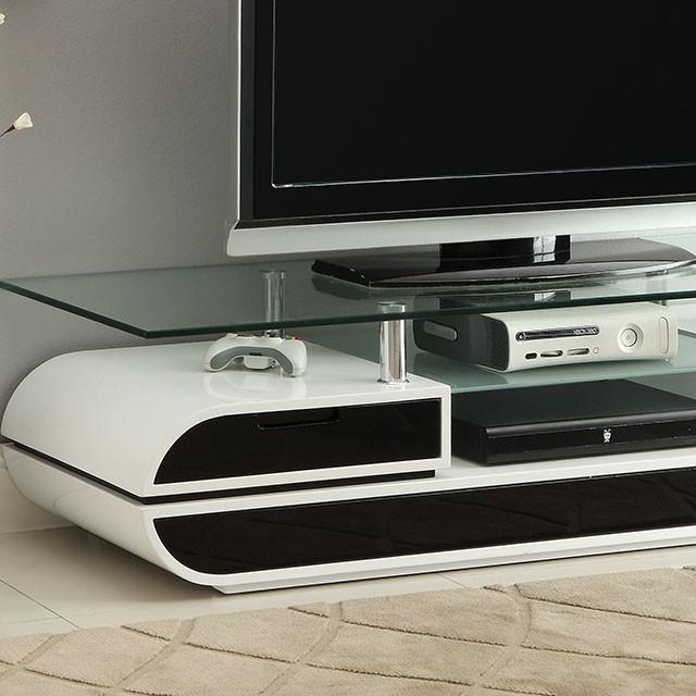 Evos Black/White 63" TV Console - U&U Home Budget Furniture (Carteret, NJ)
