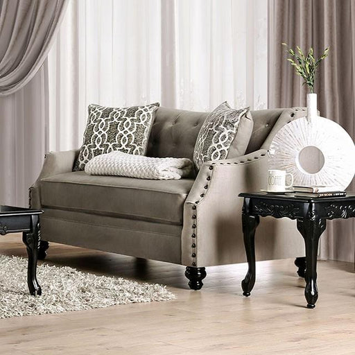 Ezrin Light Brown Love Seat - U&U Home Budget Furniture (Carteret, NJ)