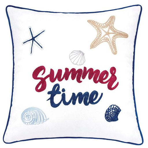 Emmie White 20" X 20" Pillow, Summer Time - U&U Home Budget Furniture (Carteret, NJ)