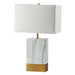 Faith White Marble/Gold 20"H White Marble Gold Table Lamp - U&U Home Budget Furniture (Carteret, NJ)