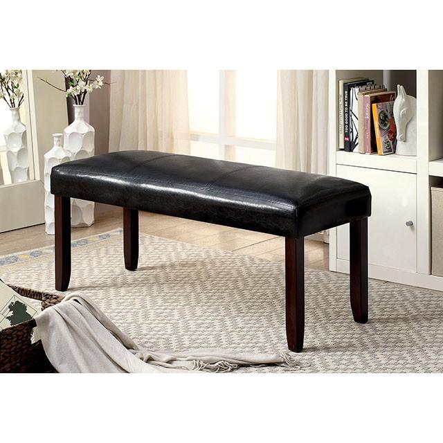 EMMONS I Dark Cherry/Espresso Bench - U&U Home Budget Furniture (Carteret, NJ)