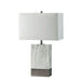 Faith White Marble/Silver 20"H White Marble Steel Table Lamp - U&U Home Budget Furniture (Carteret, NJ)