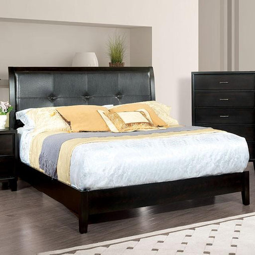 Enrico Full Queen Bed Brown, Black, & Cherry - U&U Home Budget Furniture (Carteret, NJ)