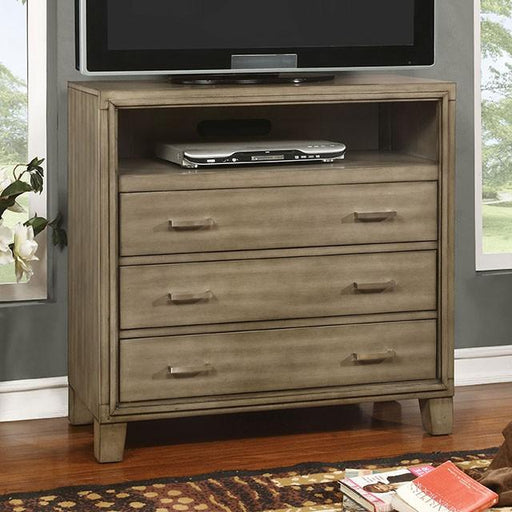ENRICO I Gray Media Chest - U&U Home Budget Furniture (Carteret, NJ)