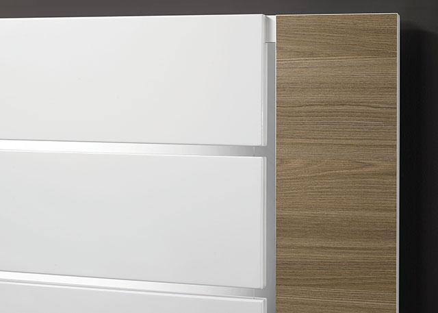 ERLANGEN Cal.King & E.King Bed, White/Natural - U&U Home Budget Furniture (Carteret, NJ)