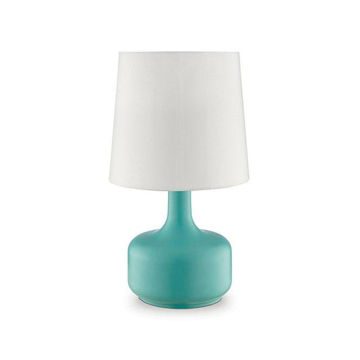 Farah Teal 17"H Matte Teal Table Lamp - U&U Home Budget Furniture (Carteret, NJ)