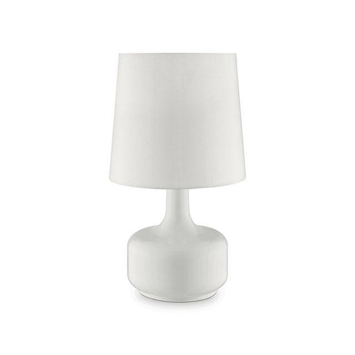 Farah White 17"H Glossy White Table Lamp - U&U Home Budget Furniture (Carteret, NJ)