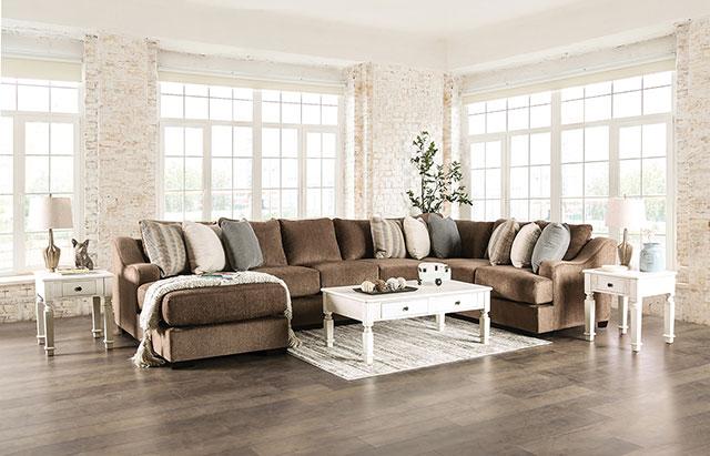 FARRINGDON Sectional, Brown - U&U Home Budget Furniture (Carteret, NJ)