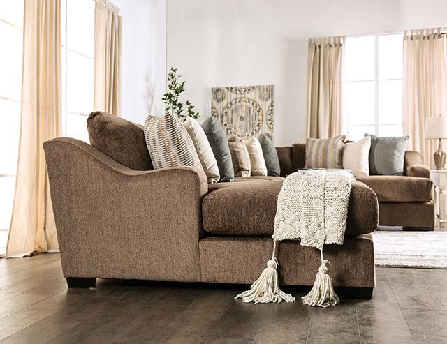 FARRINGDON Sectional, Brown - U&U Home Budget Furniture (Carteret, NJ)