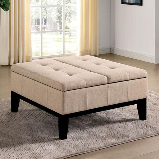 FAZIO Storage Ottoman, Beige - U&U Home Budget Furniture (Carteret, NJ)
