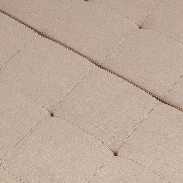 FAZIO Storage Ottoman, Beige - U&U Home Budget Furniture (Carteret, NJ)