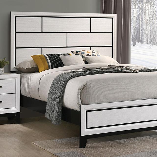 Errico Bed Grey & White - U&U Home Budget Furniture (Carteret, NJ)