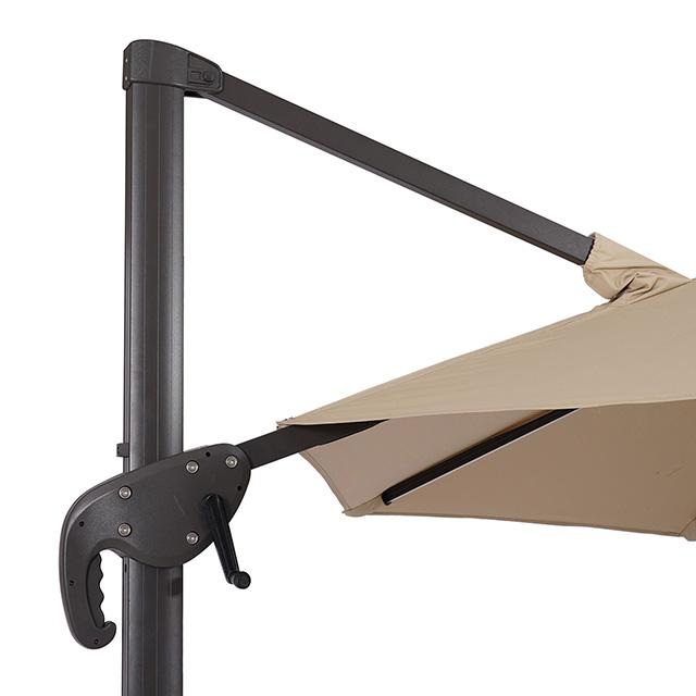 Fera 10 Ft Round Umbrella w/ LED Bulb + 37" Large Base - U&U Home Budget Furniture (Carteret, NJ)