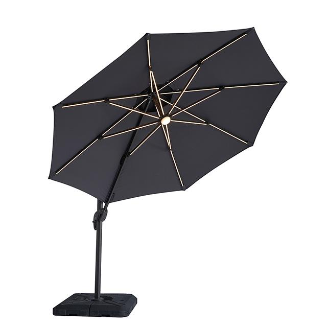 Nuti 10 Ft Round Umbrella w/ LED Light + 37" Large Base - U&U Home Budget Furniture (Carteret, NJ)