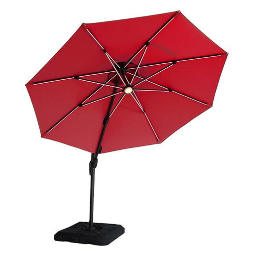 Fera 10 Ft Round Umbrella w/ LED Bulb + 37" Large Base - U&U Home Budget Furniture (Carteret, NJ)