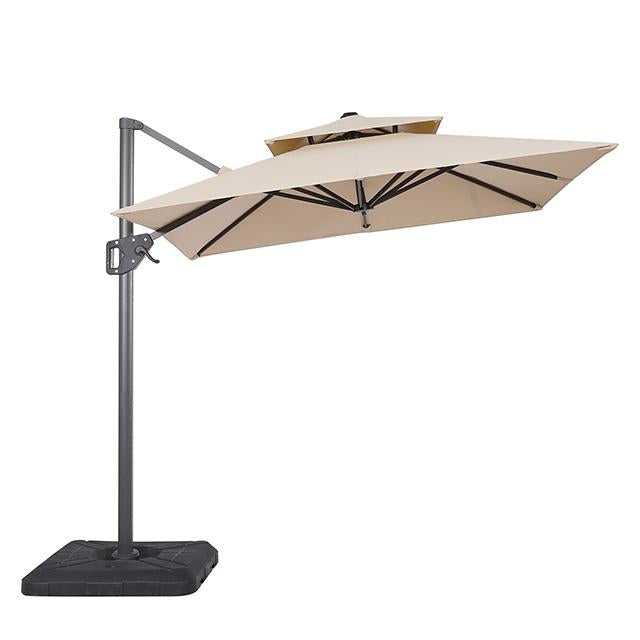Fida 8 Ft Square Umbrella w/ Double Top + 37" Large Base - U&U Home Budget Furniture (Carteret, NJ)