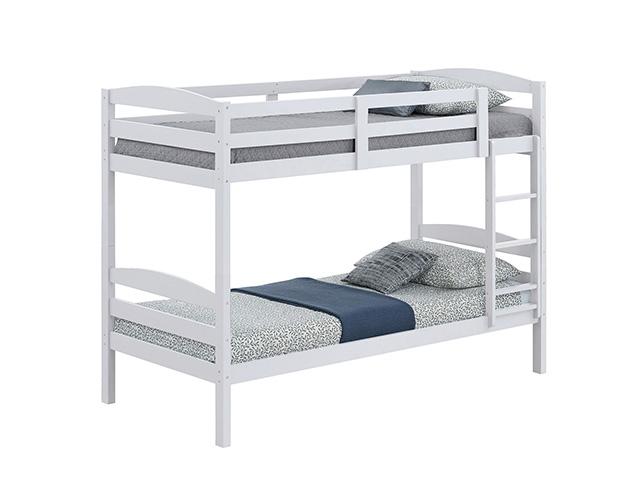 Finsbury Twin Twin Bunk Bed Espresso, Grey & White - U&U Home Budget Furniture (Carteret, NJ)