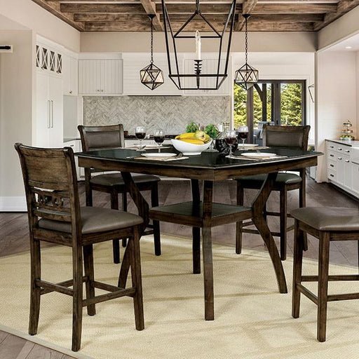 Flick Rustic Oak Counter Ht. Table - U&U Home Budget Furniture (Carteret, NJ)