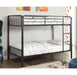 CLEMENT Black Metal Twin/Twin Bunk Bed - U&U Home Budget Furniture (Carteret, NJ)