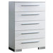 CLEMENTINE Glossy White Chest - U&U Home Budget Furniture (Carteret, NJ)