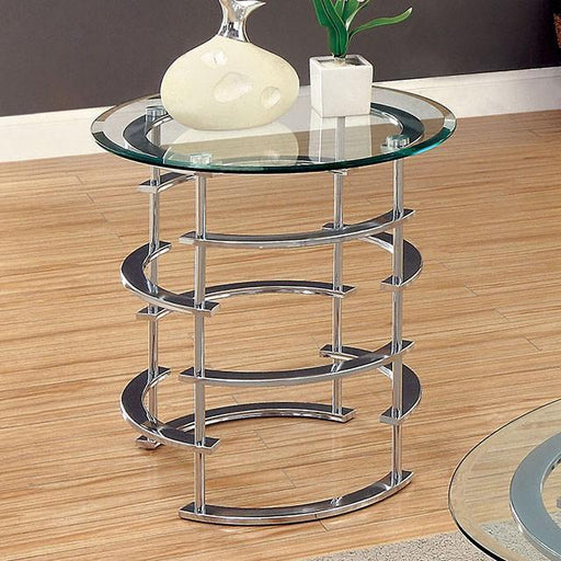 Clonmel End Table, Chrome - U&U Home Budget Furniture (Carteret, NJ)