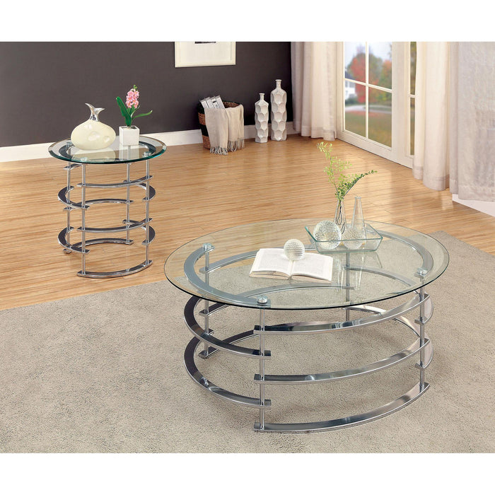 Clonmel End Table, Chrome - U&U Home Budget Furniture (Carteret, NJ)