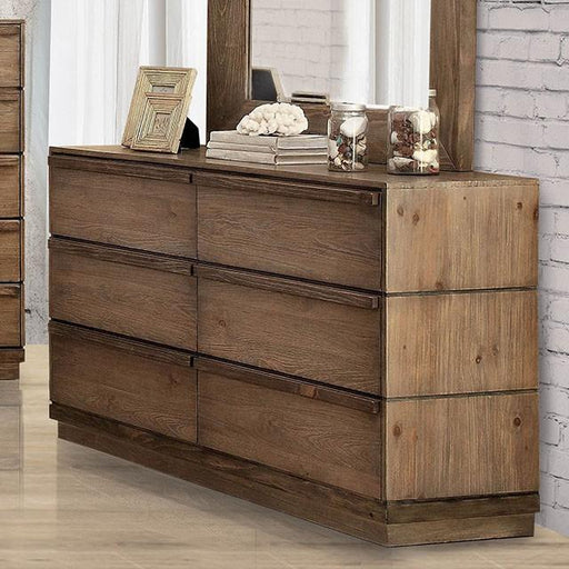 COIMBRA Rustic Natural Tone Dresser - U&U Home Budget Furniture (Carteret, NJ)